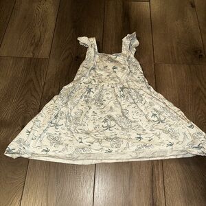 Modern MomKids White Dress with Blue Print - Lightweight Summer Dress